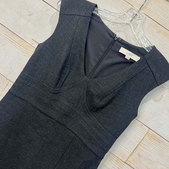 Ann taylor loft charcoal sleeveless sheath dress ❤️ - Picture 6 of 8